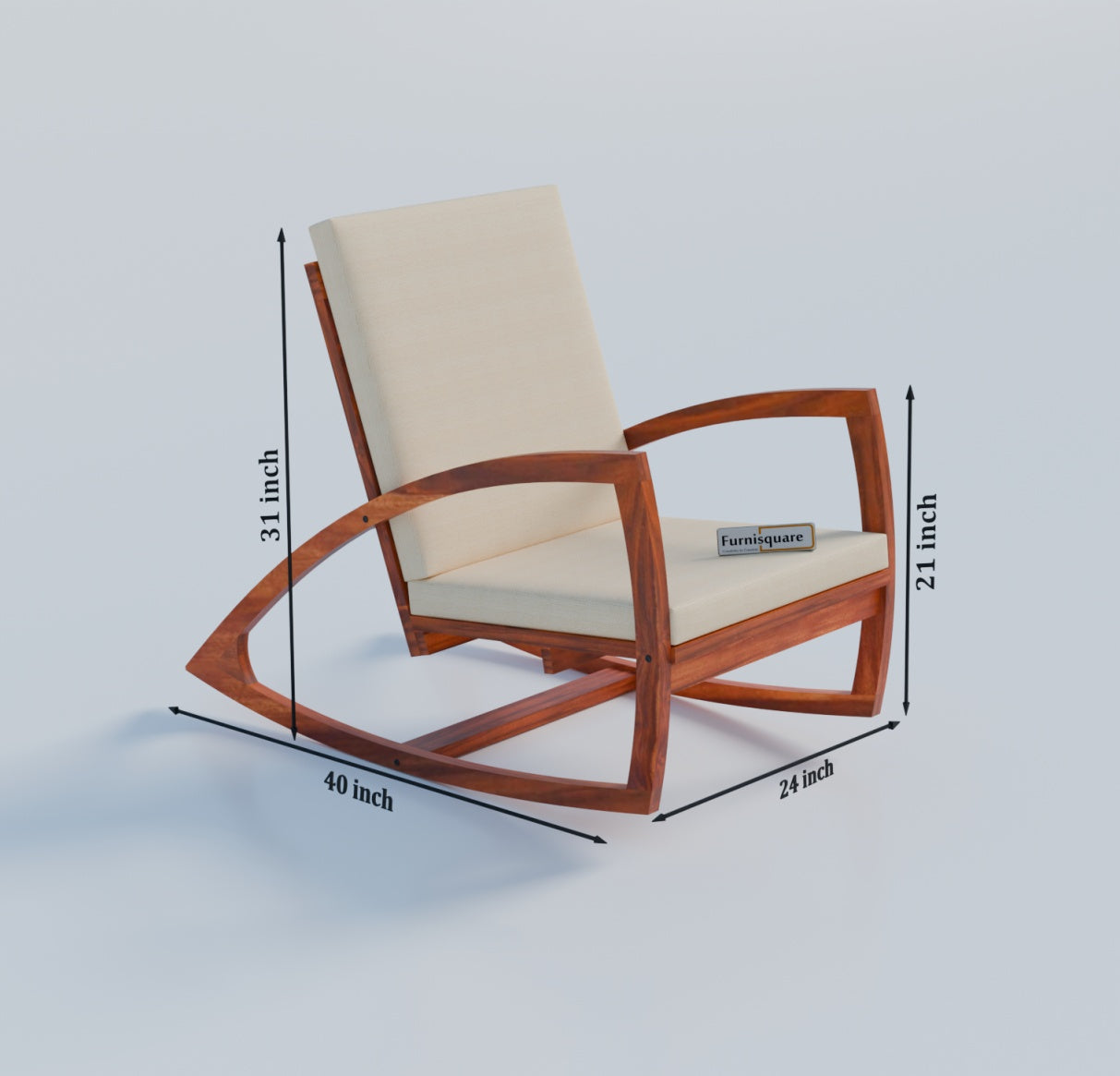 Solid Wood Rocking Arm Rest Chair for Living Room