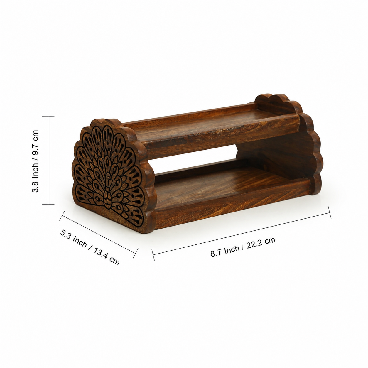 Wooden Hand Carved Table Organizer