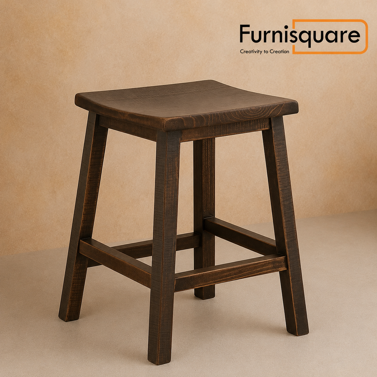 Solid Wood Upholstered Stool
