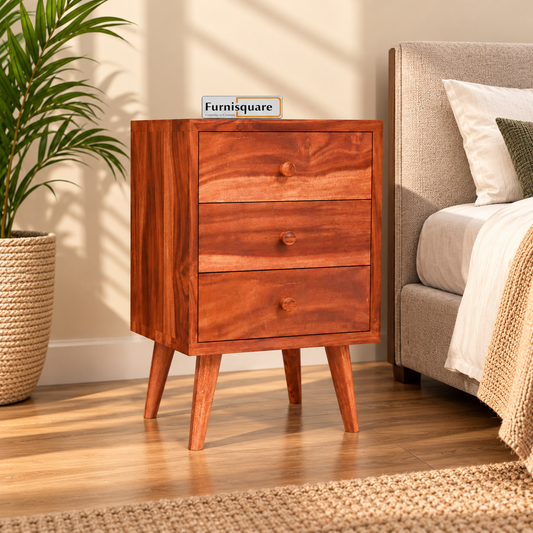 Sheesham Wood Bedside Table for Bedroom