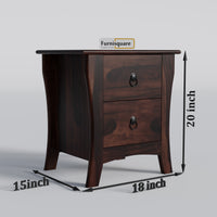 Wooden Bed Side Table with Drawers for Bedroom