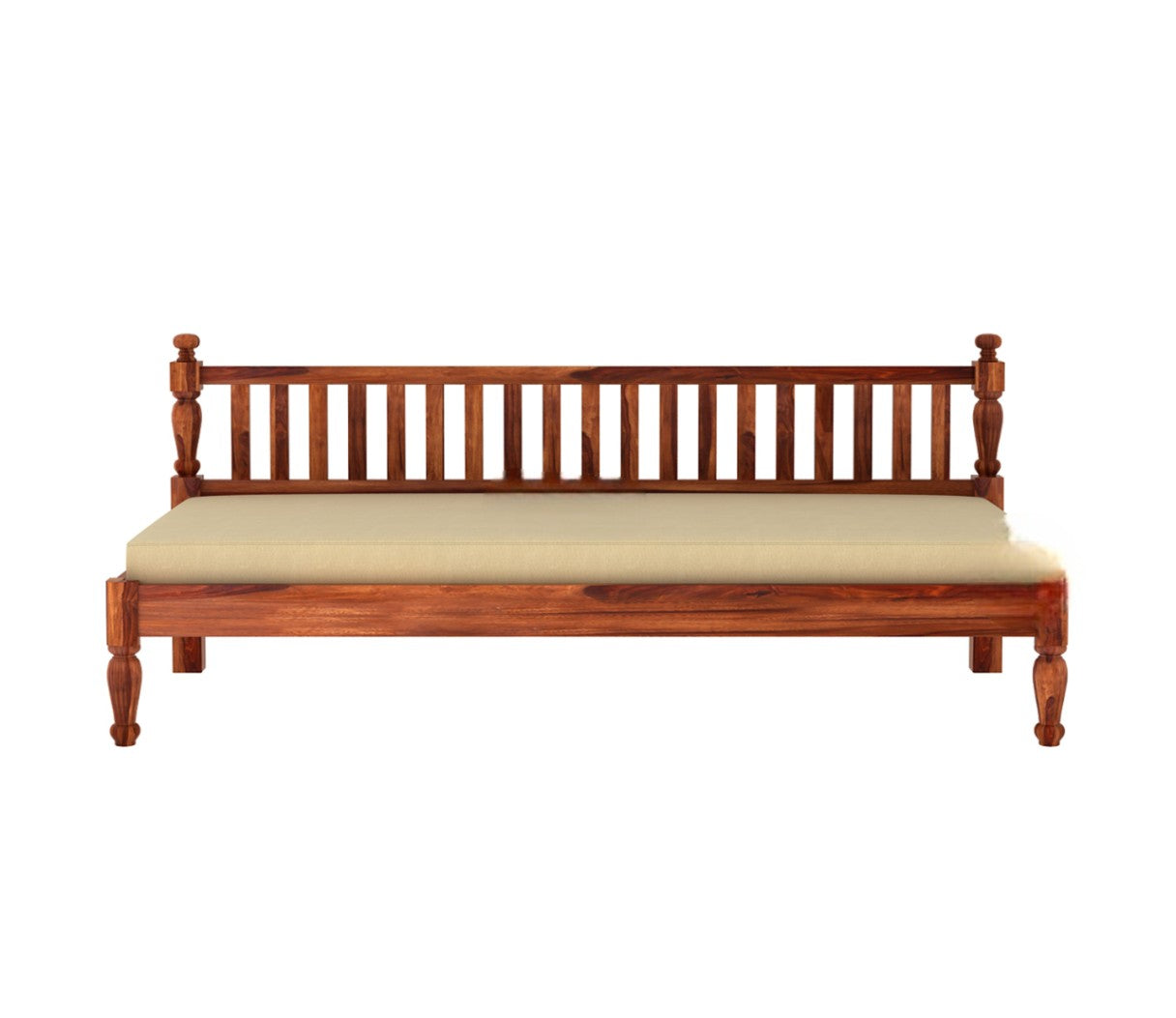 Wooden Divan with Mattress (Honey Finish)