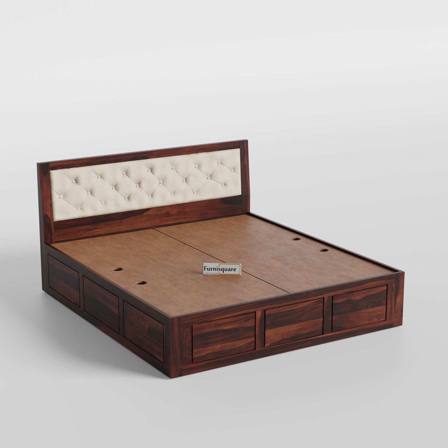 Wooden Queen Size Bed with Storage for Bedroom