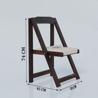 Wooden Folding Chair with Cushioned Seat for Living Room