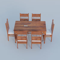 Solid Wood Dining Table 6 Seater Set for Dining Room