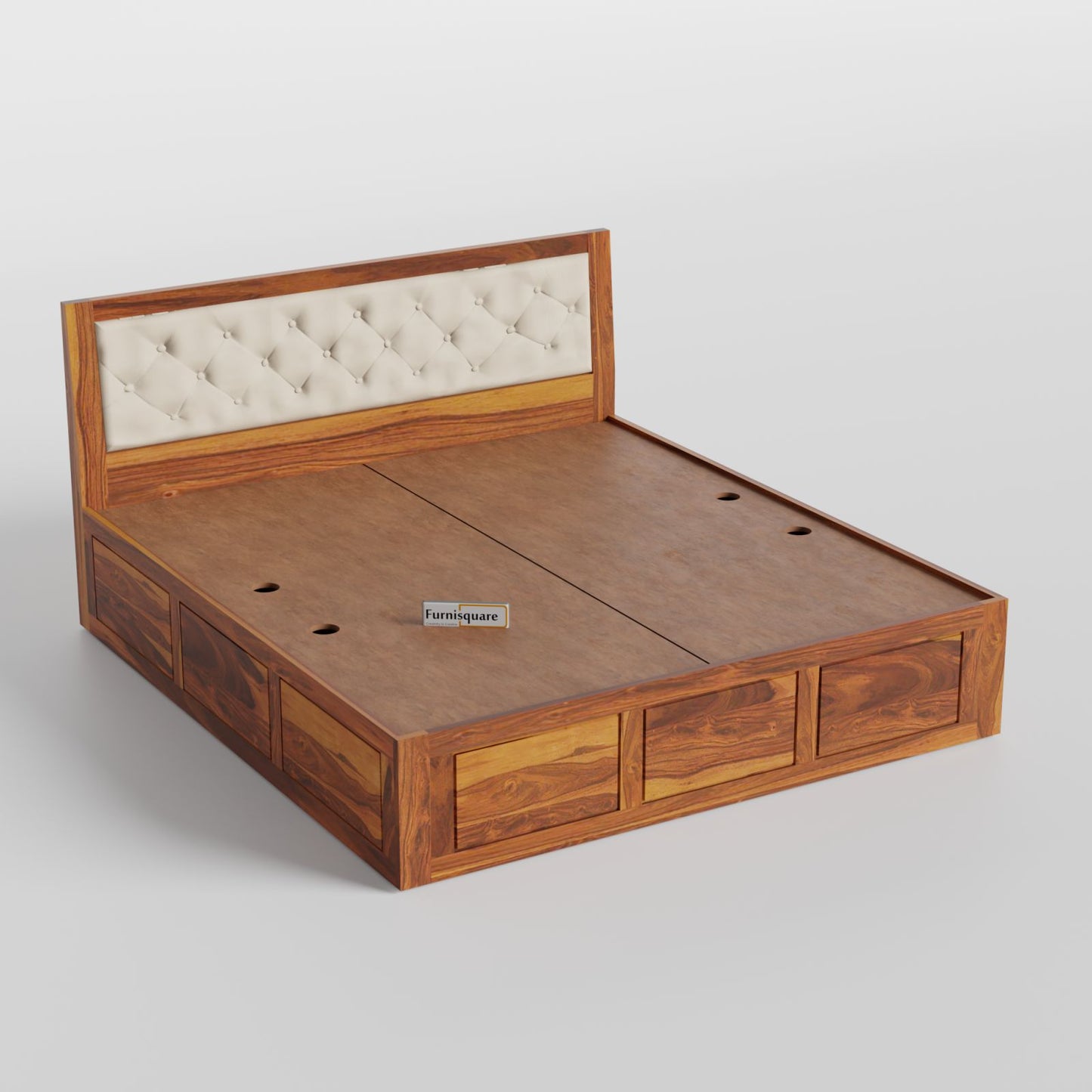 Wooden Queen Size Bed with Storage for Bedroom