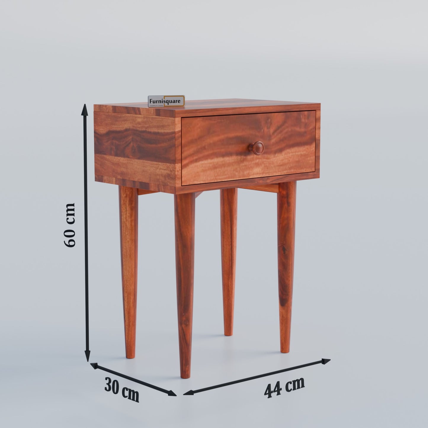 Wooden Nightstand with Drawer Storage for Bedroom