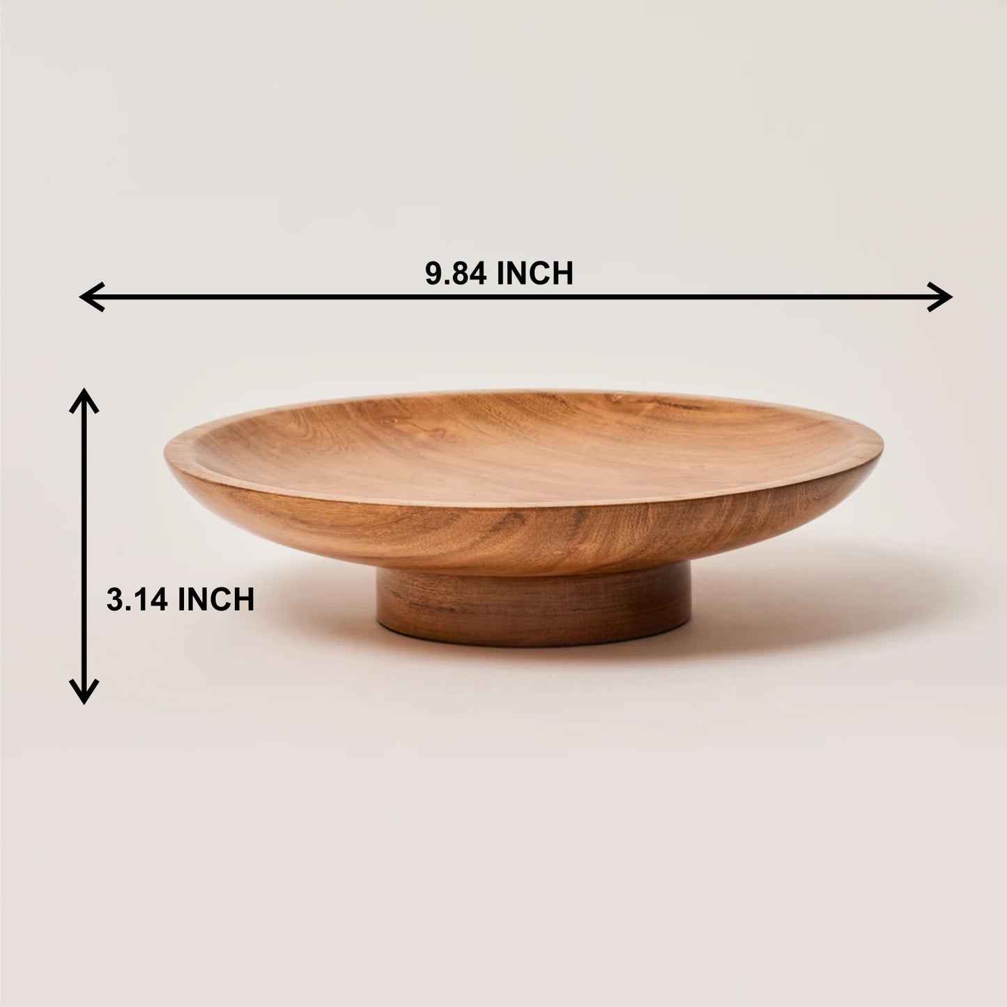 Wooden Serving Bowl Multi-Purpose Pedestal Bowl for Fruits, Snacks & Decoration