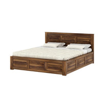Solid Sheesham Wood King Size Bed with Hydraulic Storage