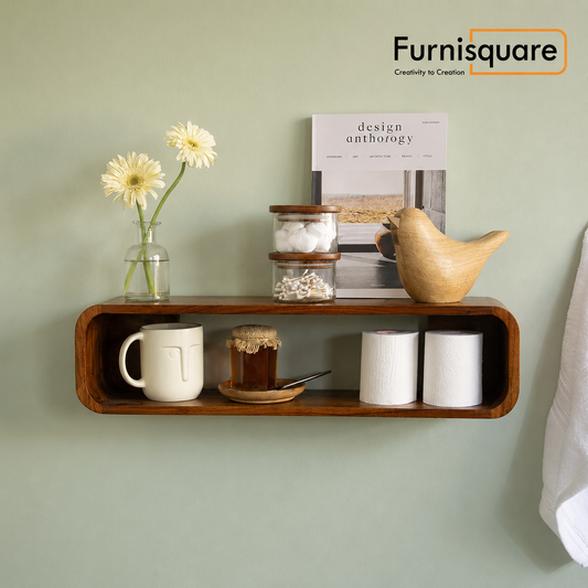 Wooden Wall Shelf for Living Room
