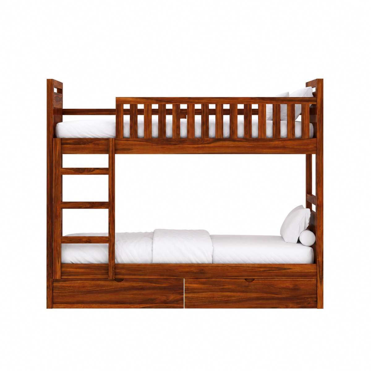 Wooden Bunk Bed with Underbed Storage Drawers