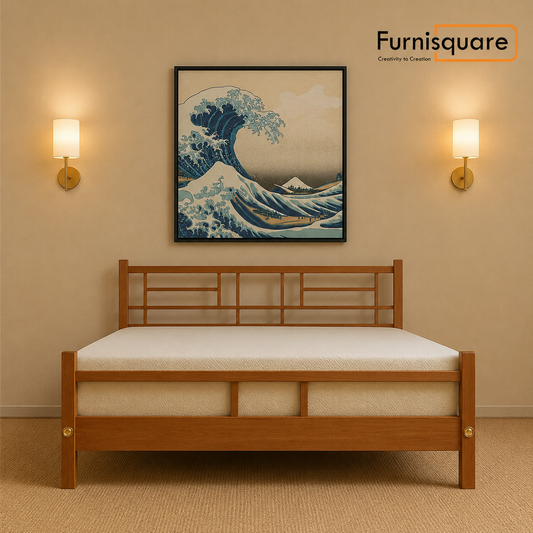 Wooden Queen Size Bed without Storage for Bedroom
