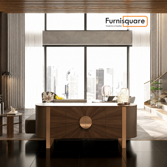 Solid Wood Sideboard Cabinet with Drawers for Living Storage