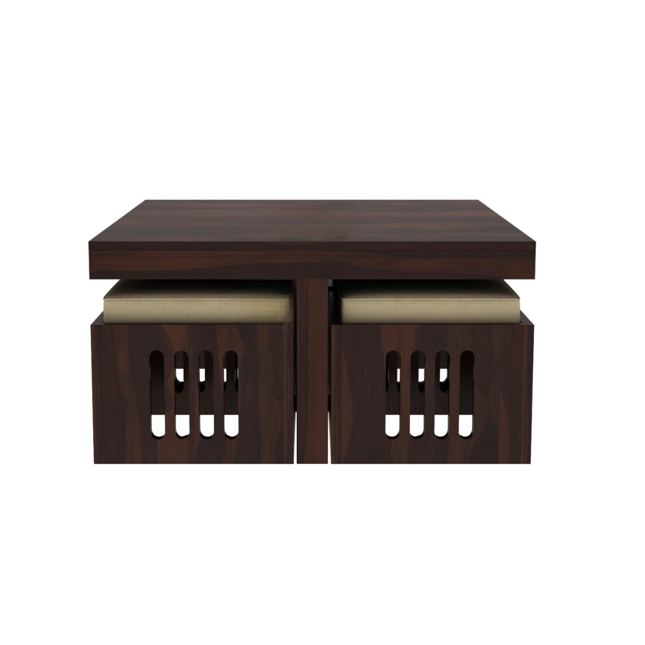 Wooden Coffee Table with 4 Stools