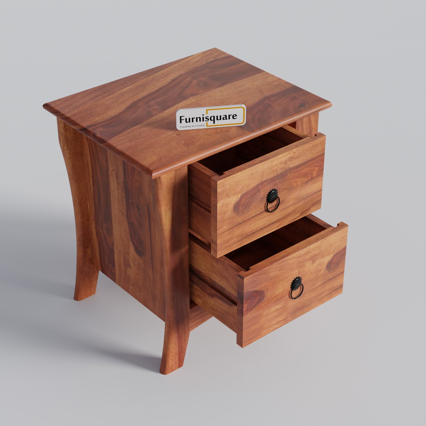 Wooden Bed Side Table with Drawers for Bedroom