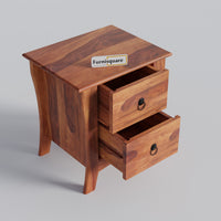 Wooden Bed Side Table with Drawers for Bedroom