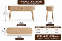 Solid Wood Console Table with Slatted Sides & Open Shelf