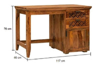Solid Wood Study Table with Drawers Storage in Natural Finish