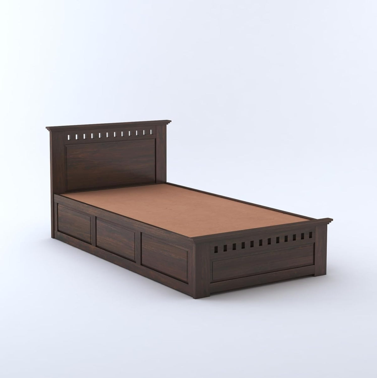 Solid Sheesham Wood Single Bed  with Storage  for Bedroom Home Furniture
