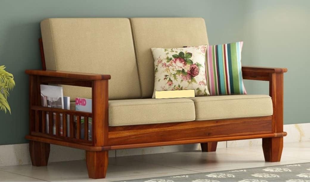 Solid Wood 2 Seater Sofa Set for Living Room