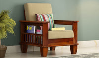 Wooden One Seater Sofa Set for Living Room
