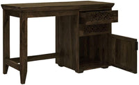 Wooden Study Table with Drawers Storage in Walnut Finish