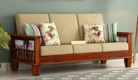 Wooden 3 Seater Sofa Set with Cushion for Living Room
