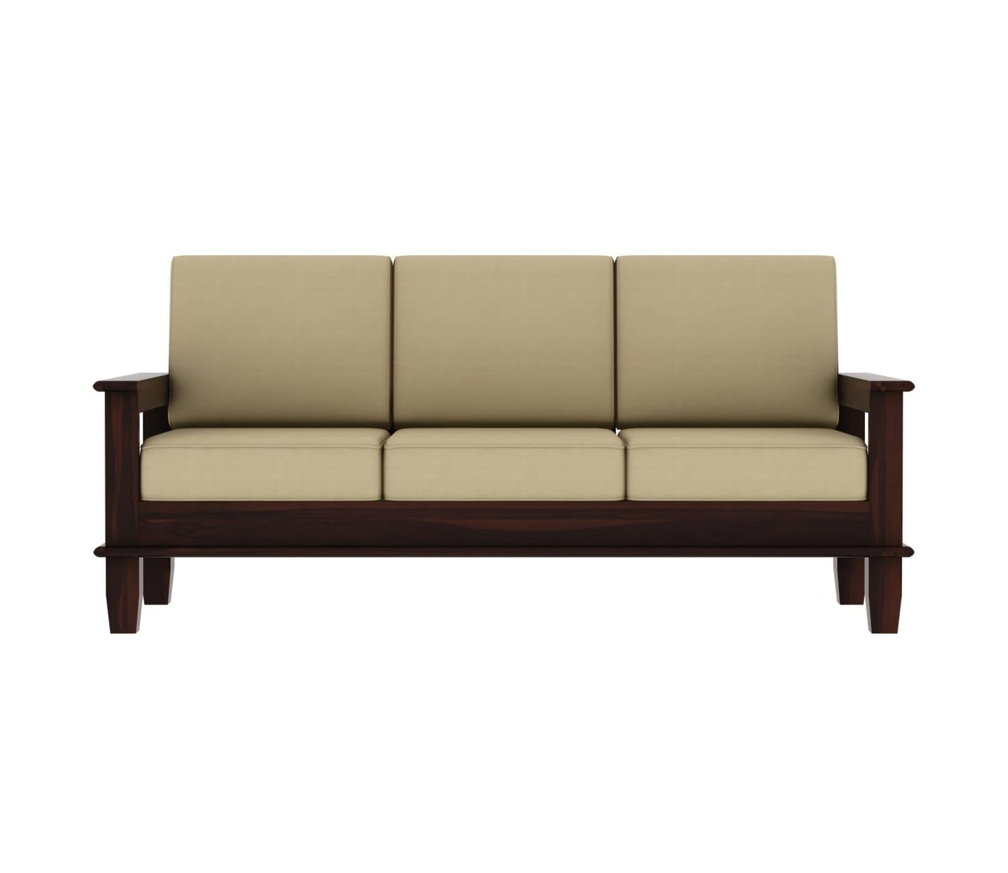 Solid Sheesham Wood 5 Seater Sofa Set with Cushions for Living Room