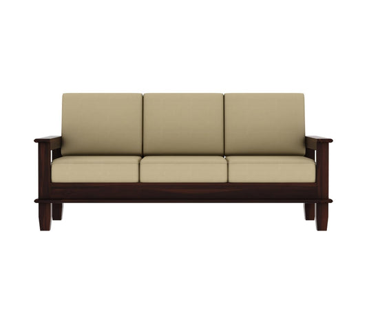 Solid Sheesham Wood 5 Seater Sofa Set with Cushions for Living Room