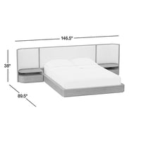 Wooden Upholstered King Size Bed with Nightstands