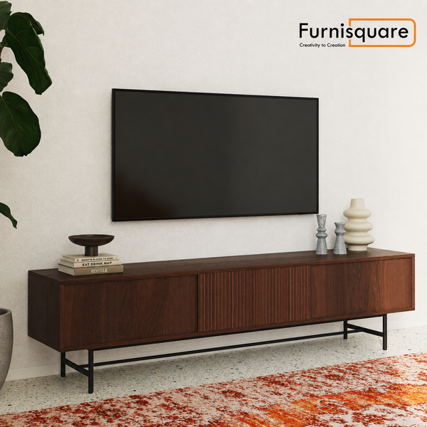 Wooden TV Unit for Living Room in Walnut Finish