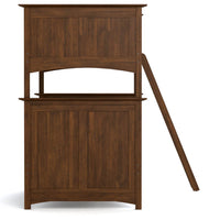 Wooden Bunk Bed with Angled Ladder