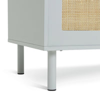 Solid Wood Wardrobe with Drawers in Rattan Design for Bedroom