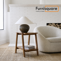 Solid Wood Two-Tier Side Table for Living Room