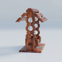 Wooden Jhula for Lord Krishna in Natural Finish
