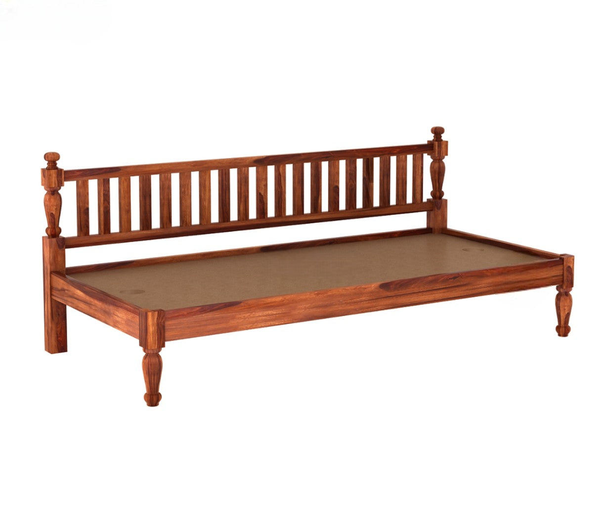 Wooden Divan with Mattress (Honey Finish)