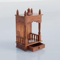 Solid Wood Handcrafted Puja Mandir with Traditional Design