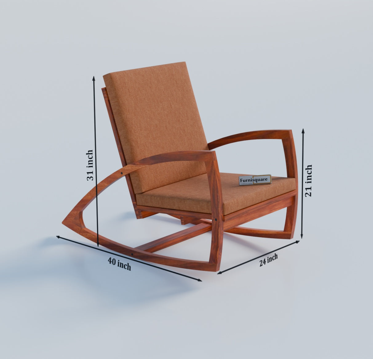 Solid Wood Rocking Arm Rest Chair for Living Room