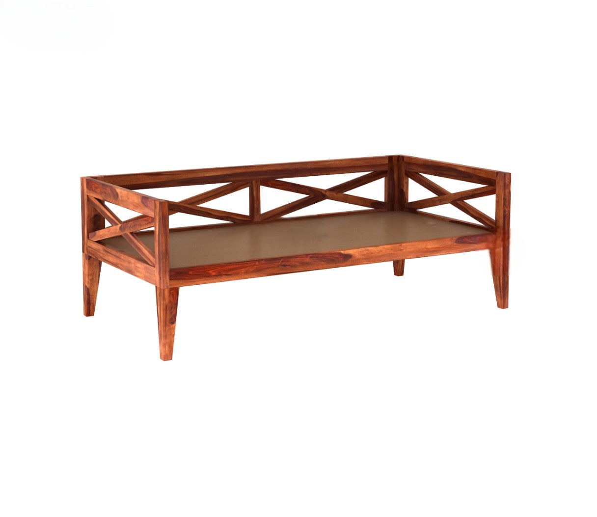 Solid Wood Divan with Mattress (Honey Finish)