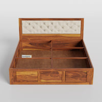 Wooden Queen Size Bed with Storage for Bedroom