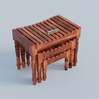 Sheesam Nesting Tables Set of 3 Stools for Decor & Living Room
