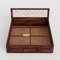 Wooden Queen Size Bed with Storage for Bedroom