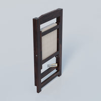Wooden Folding Chair with Cushioned Seat for Living Room