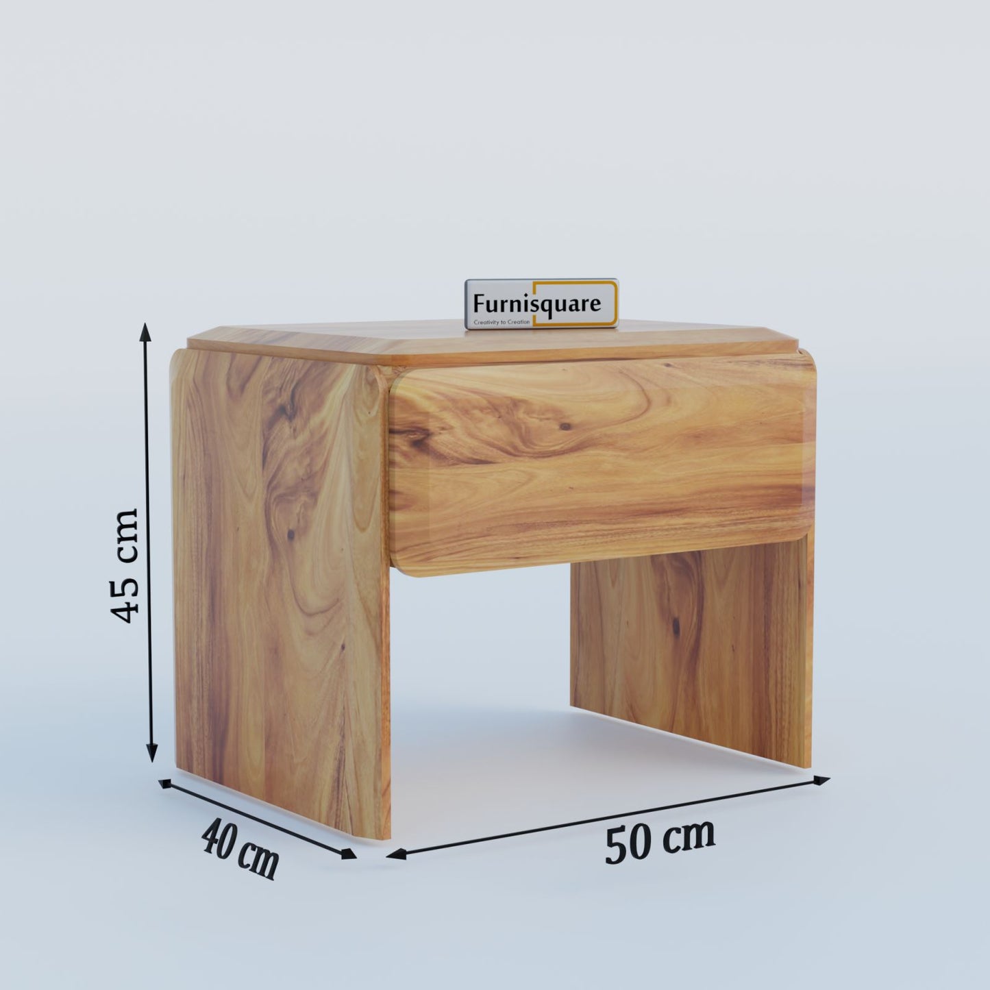 Solid Wood Bed Side Table with Drawers for Bedroom