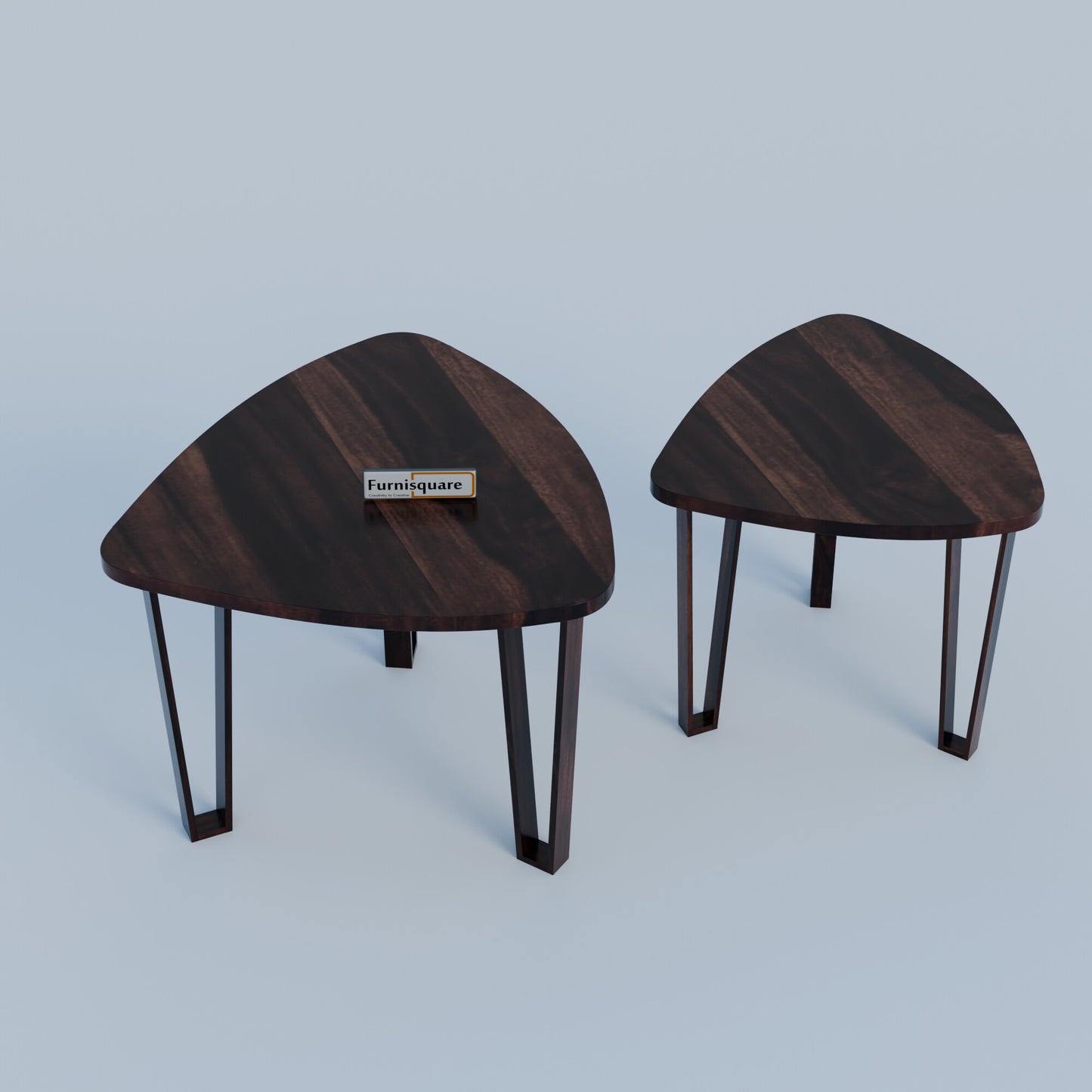 Wooden Nesting Tables Set of 2 Stools for Living Room