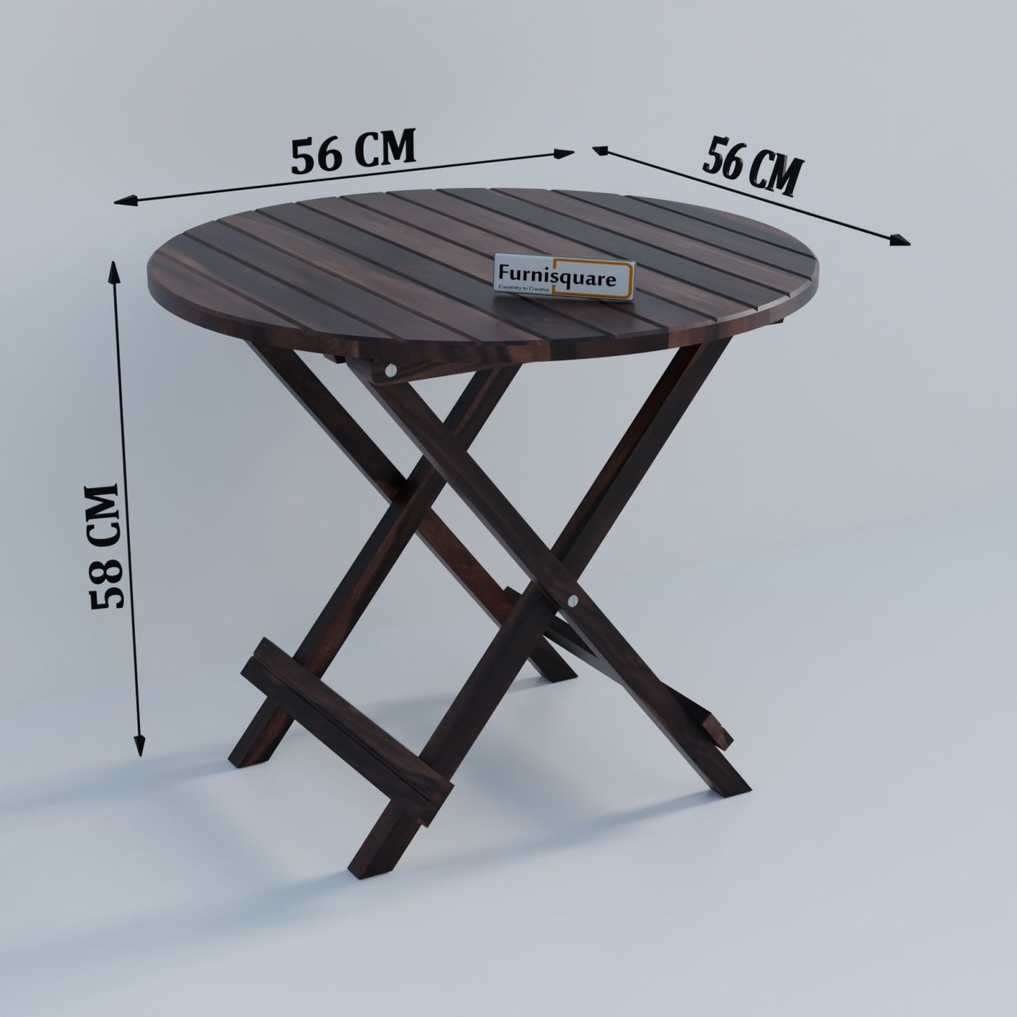 Wooden Round Folding Patio Table for Outdoor Space