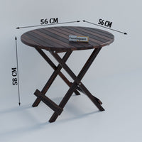 Wooden Round Folding Patio Table for Outdoor Space