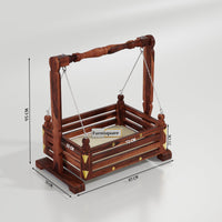 Wooden Jhula for Small Baby in Walnut Finish