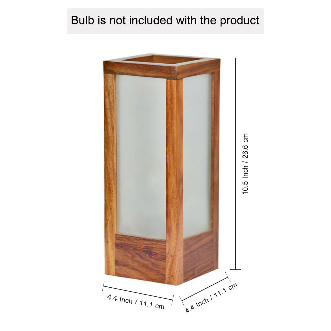 Sheesham Wood  Frosted Glass Table Lamp