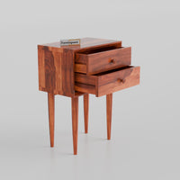 Solid Wood Nightstand for Bedroom with Drawers Storage